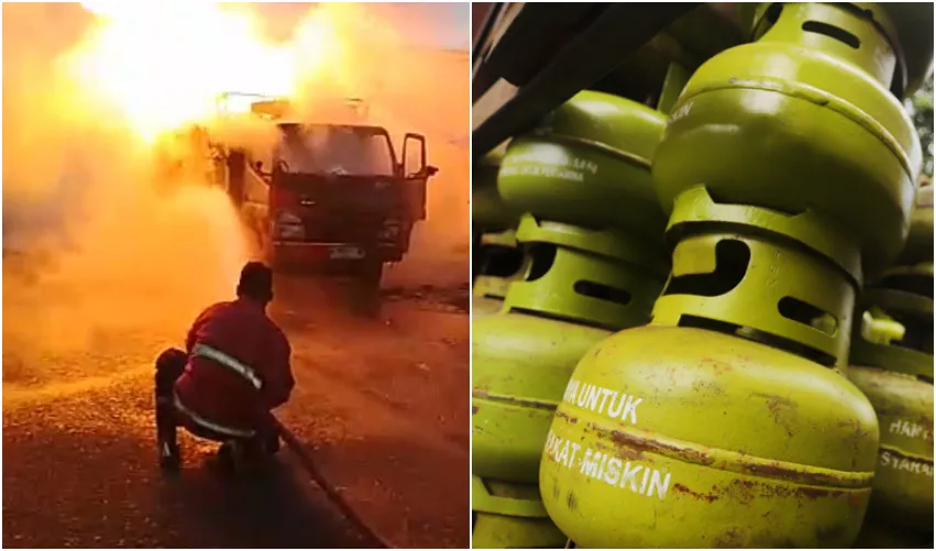 Kobaran Api Hanguskan Truk Elpiji 3kg di Sukabumi, Kerugian Capai Rp 350 Juta