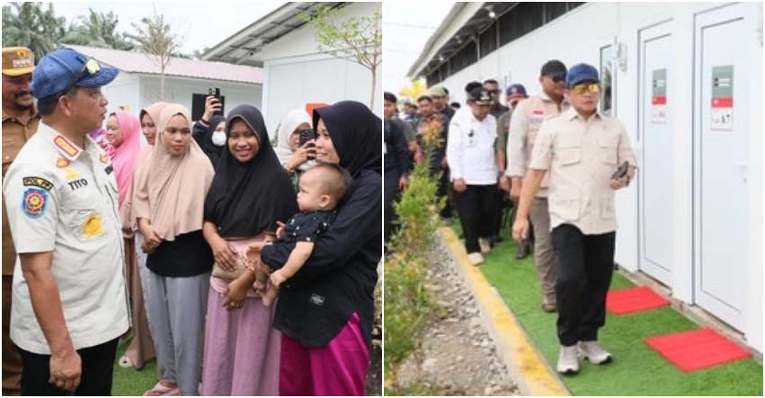 Kasatgas Tito Tinjau Huntara Kabupaten Pidie Jaya, Ditemani Mensos dan Wagub Aceh