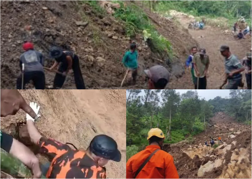 Dua Makam Hilang Terbawa Longsor di Batulawang Cianjur, 4 Keluarga Kini Mengungsi
