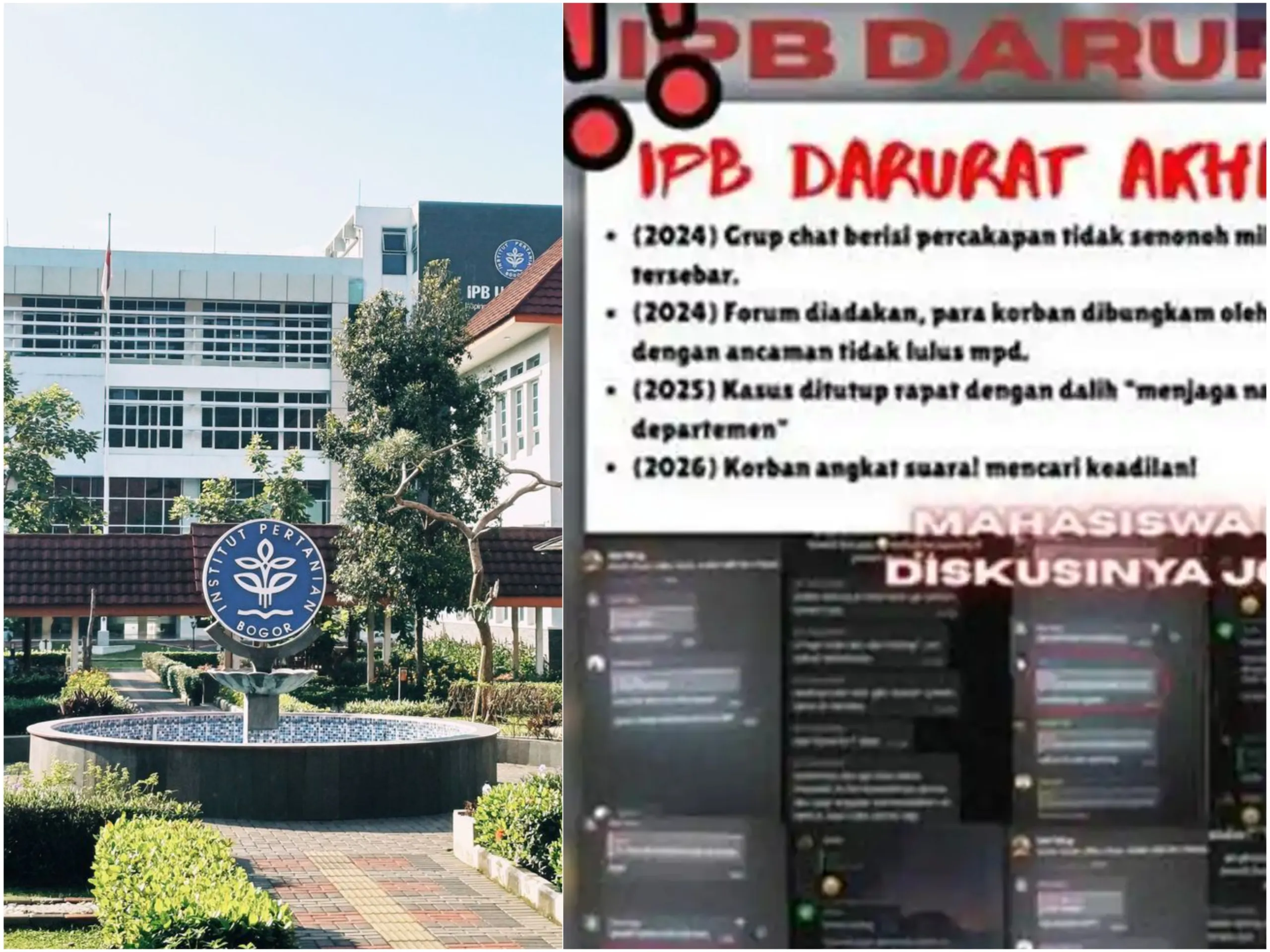 IPB Investigasi Dugaan Pelecehan Seksual di Grup Chat Mahasiswa Teknik Mesin