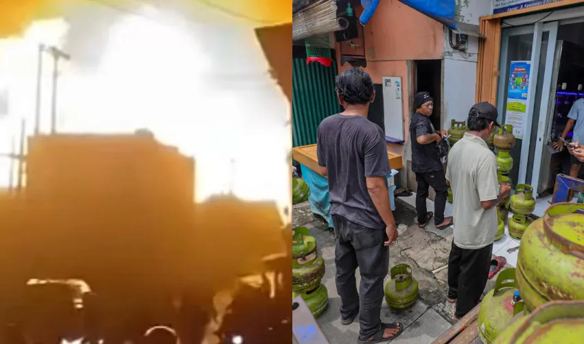 KEBAKARAN! SPBE Cimuning Bekasi dan Terdengar Ledakan
