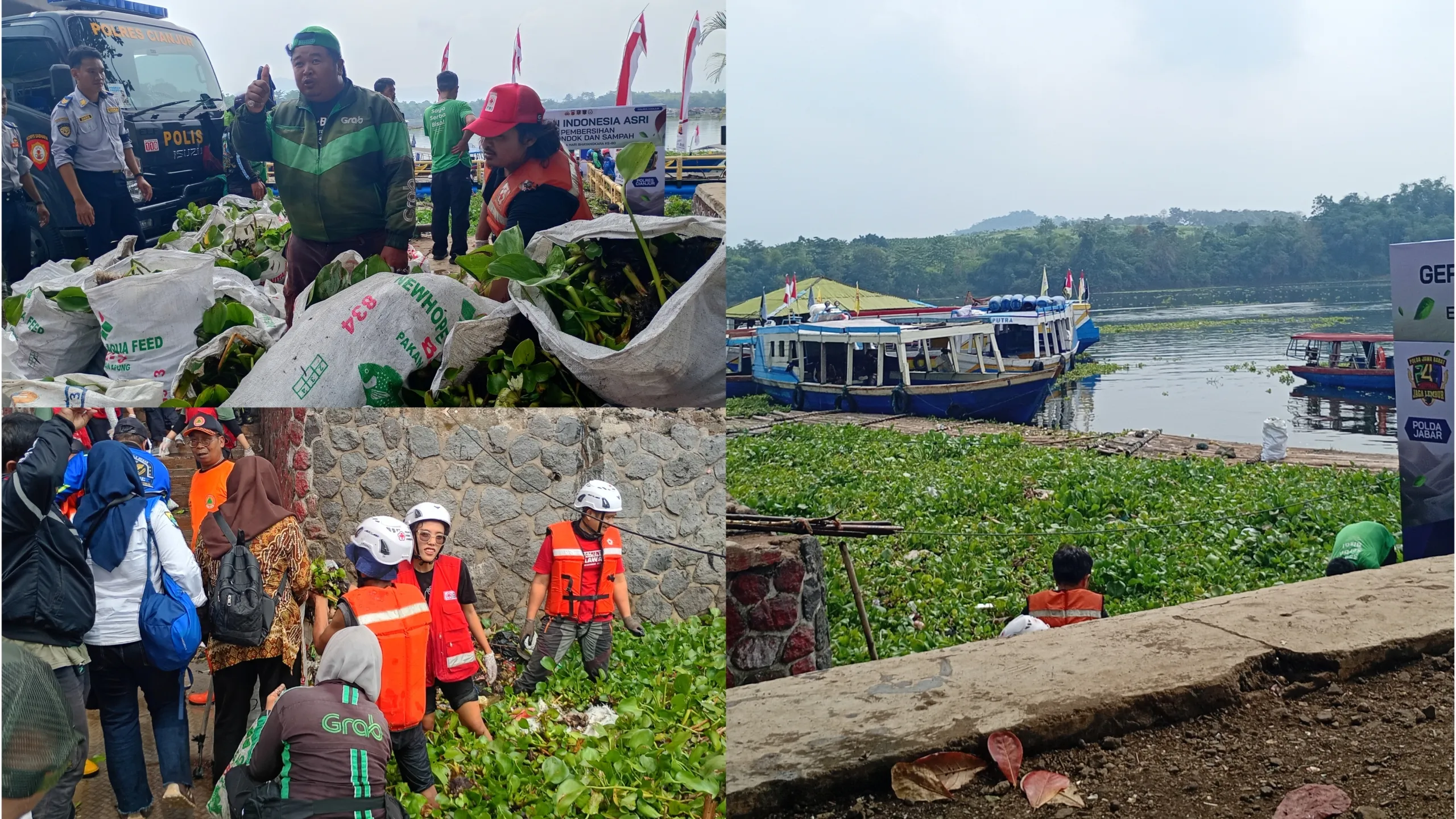 Kerjasama Apik Elemen Masyarakat Cianjur, Wujudkan Waduk Jangari Untuk Bebas Eceng Gondok dan Sampah