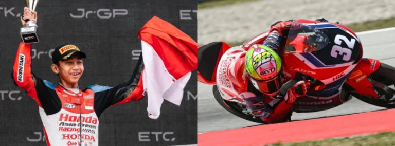 Indonesia Raya Bergema di Portugal, Pembalap Asal Sleman Sukses Raih Pole Position Dalam Ajang Moto3
