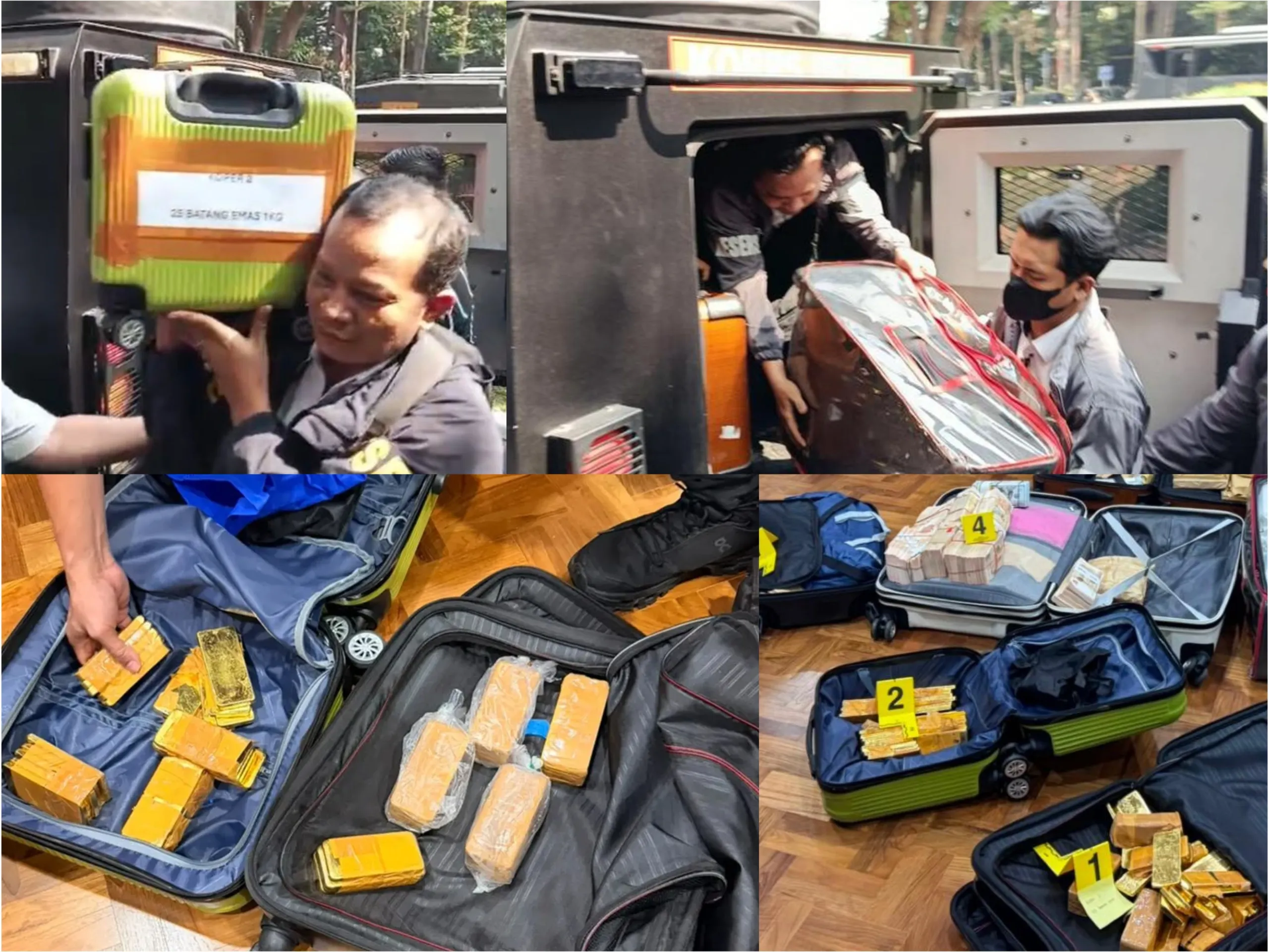 Polri  Berhasil Amankan Barang Bukti Tiga Kasus Korupsi  Berupa Emas 74 Kg dan Ratusan Ribu Uang Asing
